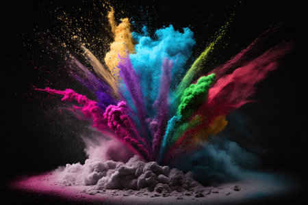 Colorful Holi colors background. Illustration Generative AIの素材