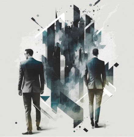 Abstract background with people silhouettes. Illustration Generative AIの素材