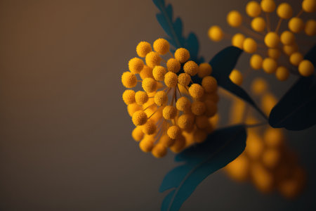 Spring Mimosa flower background. Illustration Generative AIの素材