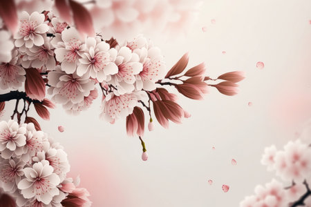 Sakura flower background. Illustration Generative AIの素材