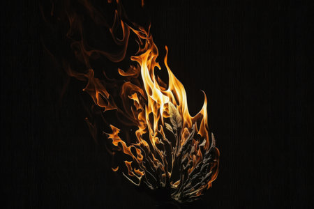 fire wallpaper realistic blazing flame. Illustration AI Generativeの素材
