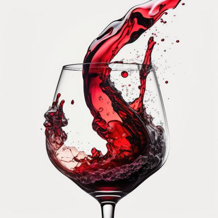 Glass with Red Wine. Illustration Generative AIの素材