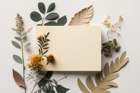 Artistic mockup with beautiful flowers. Illustration Generative AIの素材