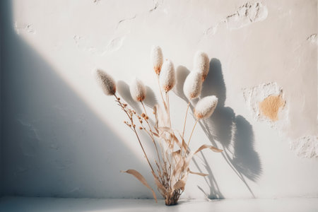 beautiful flowers composition. Dry rabbit tail flower. Illustration Generative AIの素材