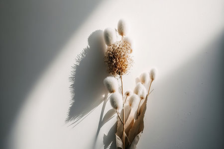 beautiful flowers composition. Dry rabbit tail flower. Illustration Generative AIの素材