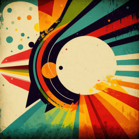 colorful vintage retro background. Illustration Generative AIの素材