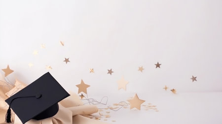 Graduation Celebration Background. Illustration Generative AIの素材