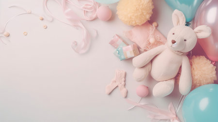 baby shower background. Illustration Generative AIの素材