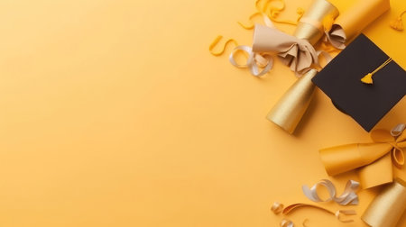 Graduation Celebration Background. Illustration Generative AIの素材