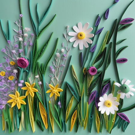 paper art flower background. Illustration Generative AIの素材