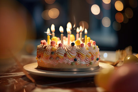 birthday party cake. Illustration Generative AIの素材