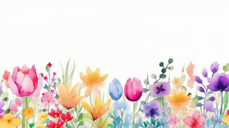 watercolor flower background. Illustration Generative AIの素材