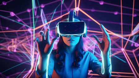 VR technology concept. Illustration Generative AIの素材
