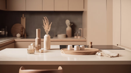 Modern kitchen interior design. Illustration Generative AIの素材