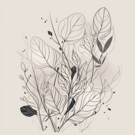 Natural Foliage Background. Illustration Generative AIの素材