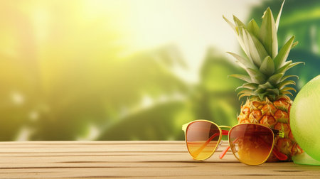 Summer background with copy space. Illustration Generative AIの素材