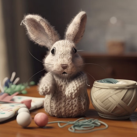 Cute Happy Easter Background. Illustration Generative AIの素材