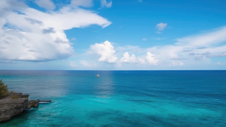 blue ocean background. Illustration Generative AIの素材
