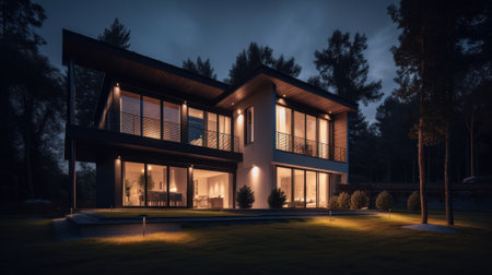 modern house. Illustration Generative AIの素材