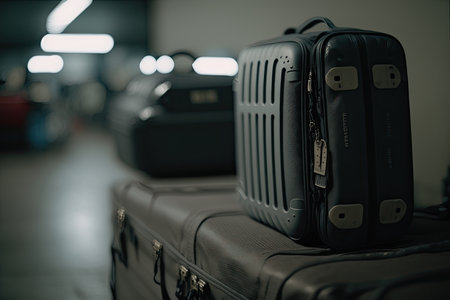 suitcases for travel to the airport. Illustration Generative AIの素材