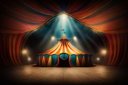 Circus tent on fairytale background. Illustration Generative AIの素材