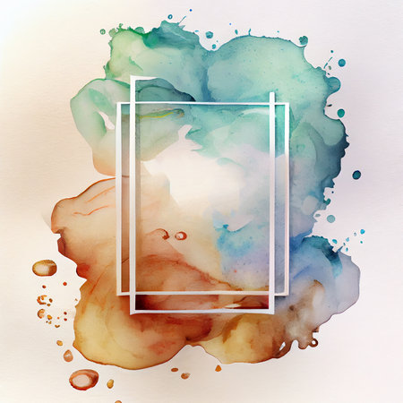 Watercolor Natural Beautiful Card. IllustrationAI Generative.の素材