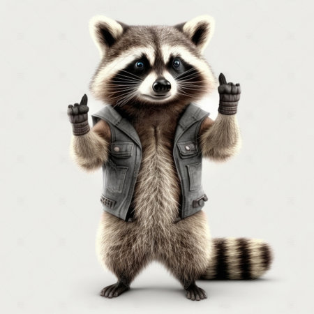 Funny raccoon. Illustration Generative AIの素材