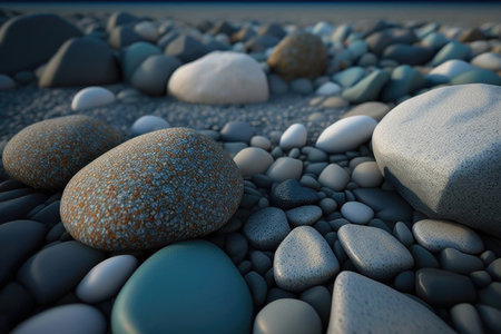 sea stones background. Illustration AI Generativeの素材