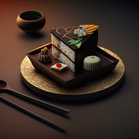 Bento cake. Illustration Generative AIの素材