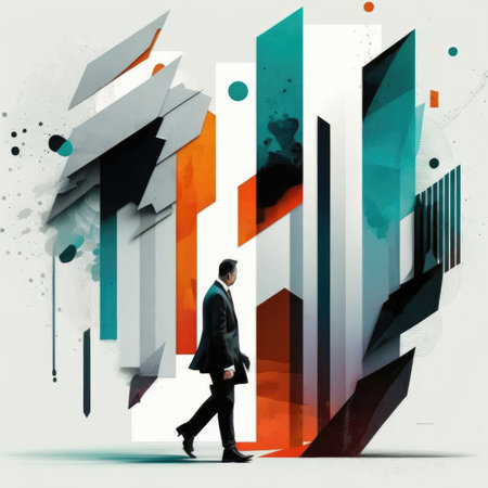 Business connect technology background. Illustration Generative AIの素材