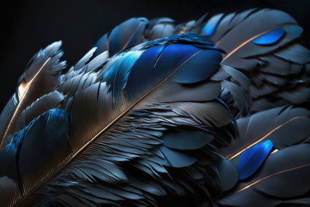Blue jay feathers background. Illustration Generative AIの素材