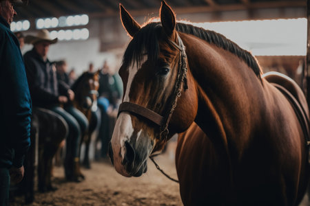 horse at equine farm. Illustration Generative AIの素材