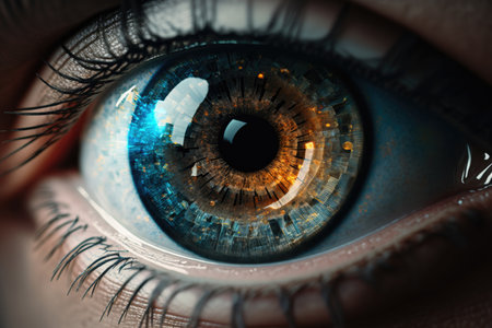 Realistic eye. Illustration Generative AIの素材