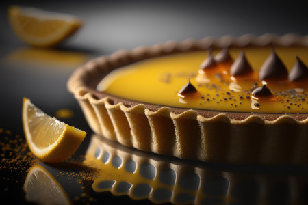 lemon tart. Illustration Generative AIの素材