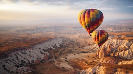 Air balloon background. Illustration Generative AIの素材
