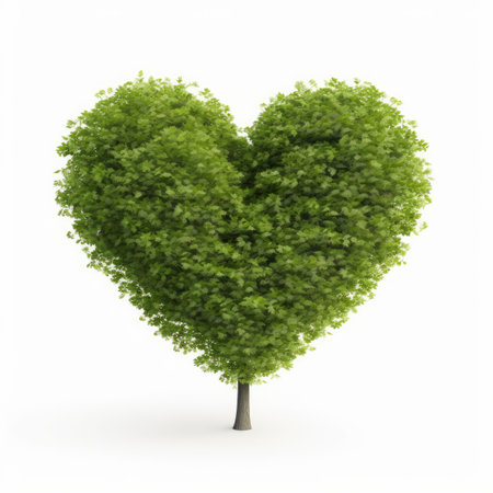 green heart shape tree. Illustration Generative AIの素材