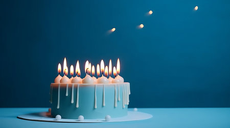 Birthday cake minimal background. Illustration Generative AIの素材