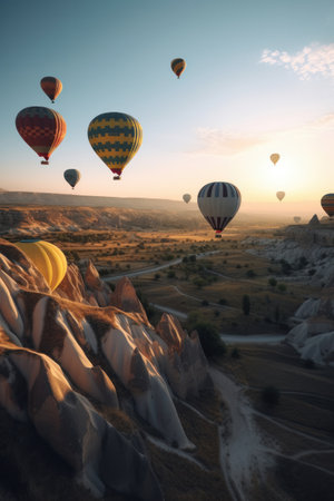 air balloon background. Illustration AI Generativeの素材