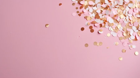 Pink confetti background. Illustration Generative AIの素材