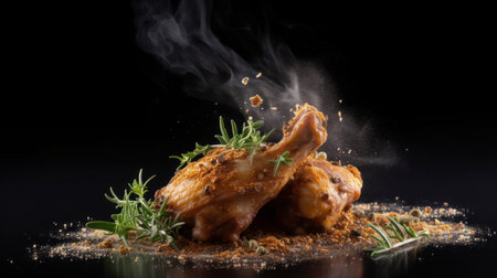 Fried chicken wings. Illustration Generative AIの素材