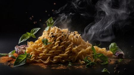 hot pasta. Illustration Generative AIの素材