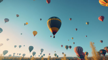 air balloon background. Illustration Generative AIの素材