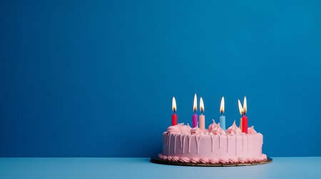 Birthday cake minimal background. Illustration AI Generativeの素材