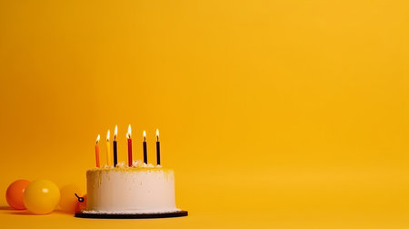 Birthday cake minimal background. Illustration Generative AIの素材