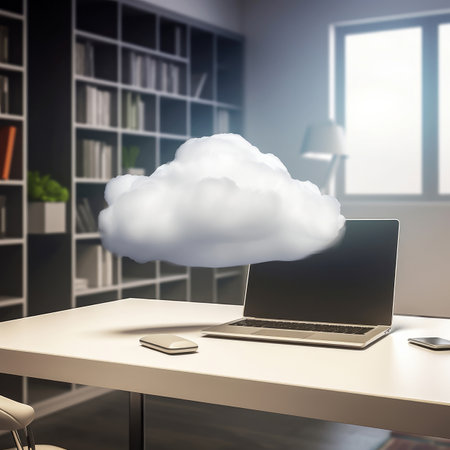 cloud computing concept. Illustration Generative AIの素材