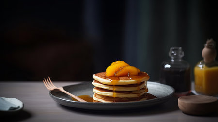 Sweet pancakes. Illustration Generative AIの素材