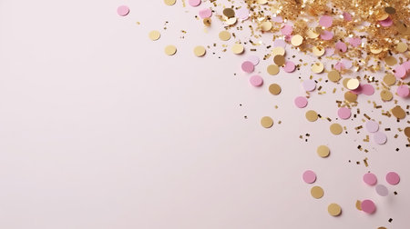 Pink confetti background. Illustration Generative AIの素材