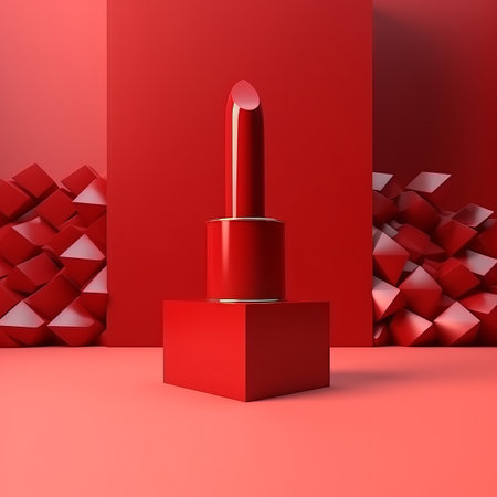 Red lipstick Illustration Generative AIの素材