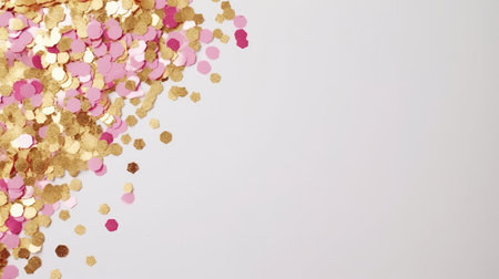 Pink confetti background. Illustration Generative AIの素材
