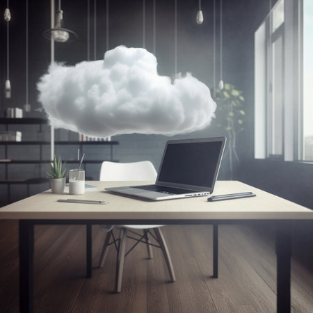 cloud computing concept. Illustration Generative AIの素材